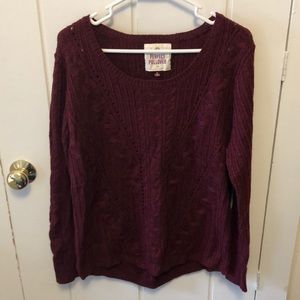 SWEATER SALE! SO, Burgundy, sz XL, cable knit